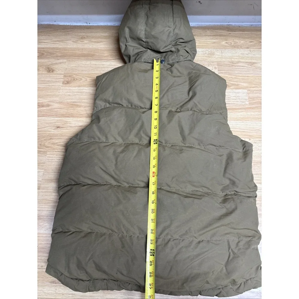 True Religion Hooded Puffer‎ Vest Mens 2XL Quilted Dark Kaki Full Zip